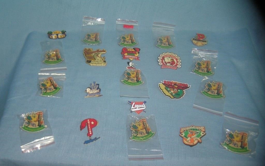 Large collection of baseball sports pins