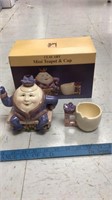 Clay art mini tea pot and cup