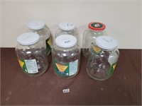 6 Large jars. Good for dry food storage or canning