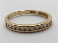 14k Gold Ring W Clear Stones