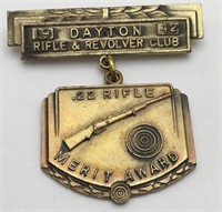 Sterling Dayton Rifle Club Merit Award Medal