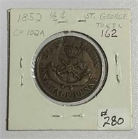 1852  St. George Token    Charlton #102-A