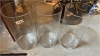 (3) LARGE GLASS VASES