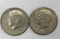 1971 & 1972 Kennedy Half Liberty Dollar Coins