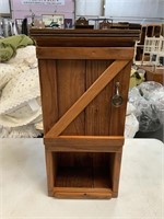 Small Wooden Cabinet with Glass Pull