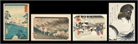 Lot of 4 Woodblock Prints - Hiroshige, etc.