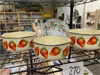 ENAMEL STRAWBERRY BOWLS - DISH