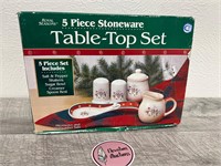 NEW 5 piece table-top snowman dinnerware set