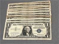 (10) $1.00 U.S. Silver Certificates