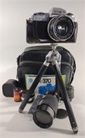 Minolta X-370 SLR Camera w/ Lenses & Accessories