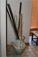 Large Floor Vase/Pot with Elephant Handles