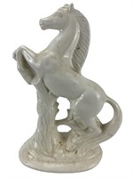 Vintage Art Nouveau Cream Milk Glaze Rearing Horse
