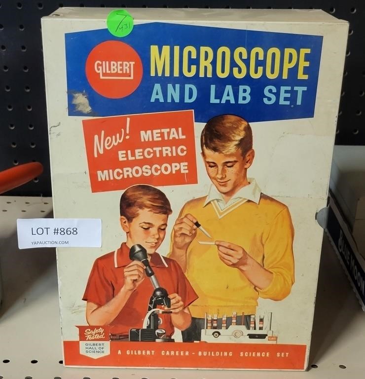 VTG. CHILD'S MICROSCOPE & LAB SET