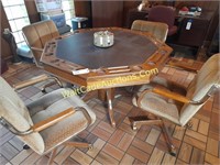 Poker Table with 4 Chairs includes Chips and Cards