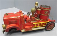 Vintage Japanese tin fire truck for parts or