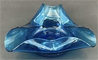Murano Blue Art Glass Ashtray