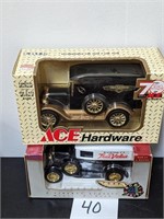 Pair of ACE Hardware Diecast Truck Banks