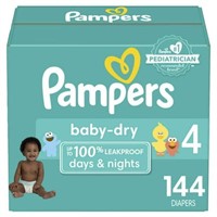 144-Pk Size 4 Pampers Baby Dry Diapers
