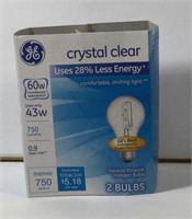 New GE Crystal Clear 2 Light Bulbs
