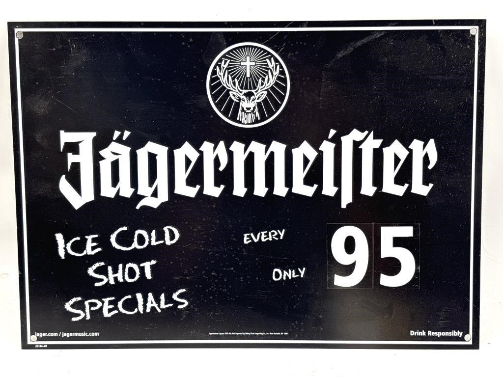Jägermeister Plastic Sign 17” x 12”