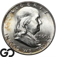 1960-D Franklin Half Dollar, Gem BU FBL Bid: 150