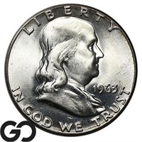 1963 Franklin Half Dollar, Gem BU Bid: 24