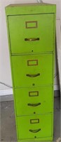 T - 4-DRAWER GREEN FILE CABINET (G32)