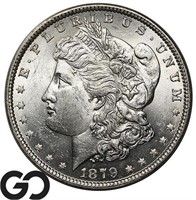 1879 Morgan Silver Dollar, Near Gem BU Bid: 170