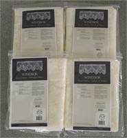 (4) Windsor Ecru Heritage Lace 60x84 Window Panels