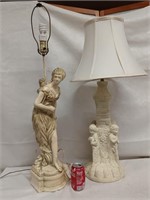 2 MCM Resin lamps white figure lamps look at