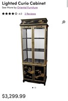 Oriental Furniture Lighted Curio Cabinet