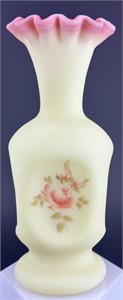 Fenton Burmese Hp Pinch Vase By Sue Foster Uv