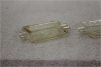 Set Of Two Etched Glass Personal Ashtrays