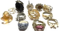 Lot of (12) Vintage Costume Jewelry Rings