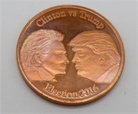 Trump Clinton Election 2016 1oz Copper Round