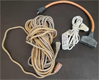 Pair of Extension Cords & 3 Way Plug