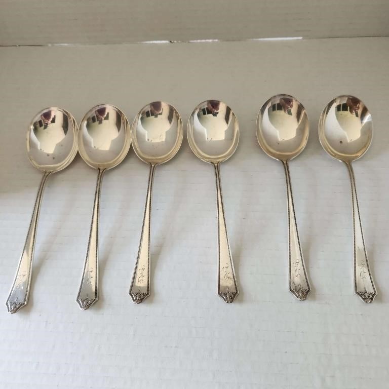 6 Sterling Soup Spoons