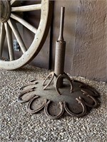 Antique horseshoes welded to base that could be