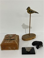 Shore Bird, Southwestern Box, Walrus Figure etc.