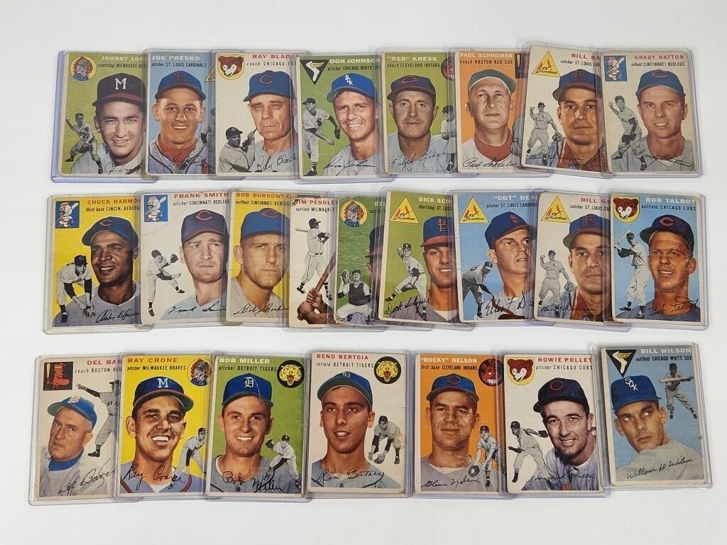 (24) 1954 TOPPS BASEBALL CARDS