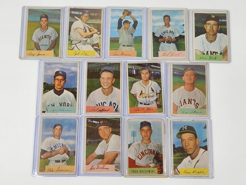 (13) 1954 BOWMAN BASEBALL CARDS