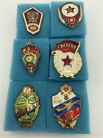 6 Russian Badges, No cracks or chips in the