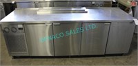 1X, S/S 96"x 30", 4 DOOR COLD PREP TABLE