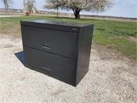 2 drawer lateral file cabinet, black, adjustable