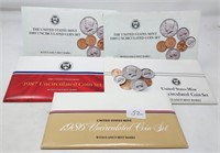 1986, ’87, ’88, (2) ’89 Mint Sets