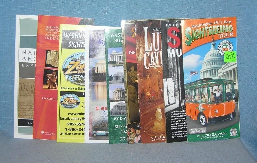 Group of vintage travel maps and brochures