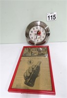 Coca-Cola Clock & Framed Collector Story