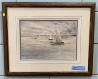 JACK FANCHER WATERCOLOR OF SAILING BOATS