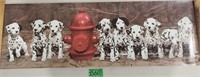 Vintage Fire Poster-Dalmatian Puppies/Hydrant