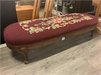 Antique End Of Bed Bench - needlepoint - for 3/4